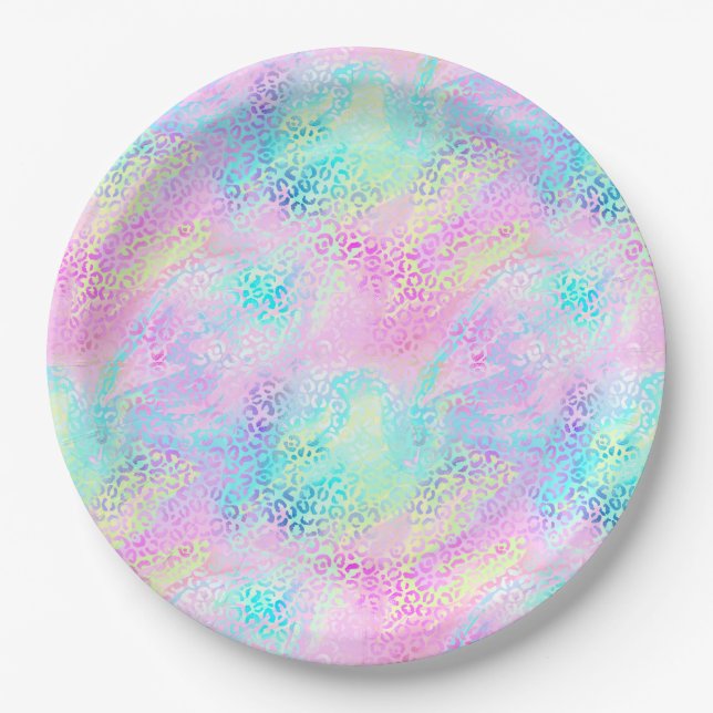 Design der iridescent Leopard-Serie 10 Pappteller (Vorderseite)