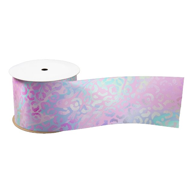 Design der iridescent Leopard-Serie 10 Satinband (Spule)
