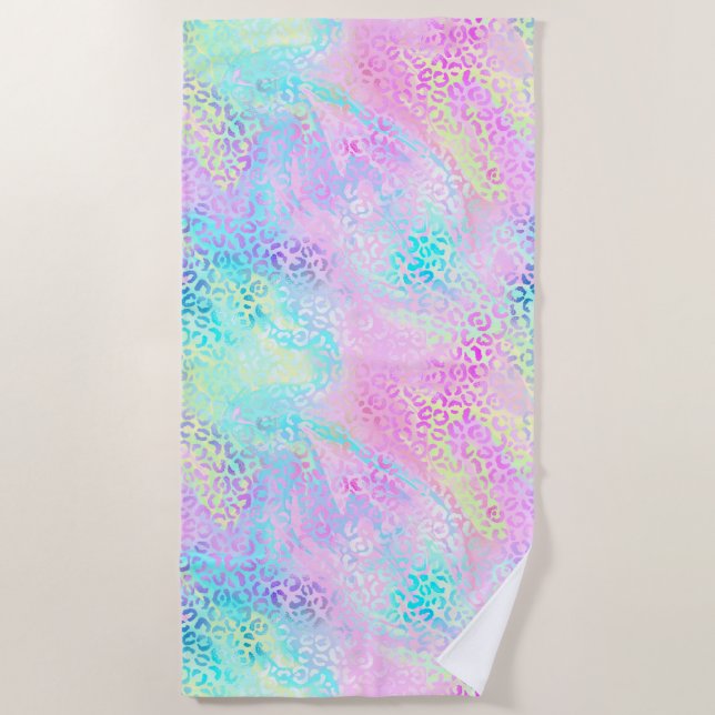 Design der iridescent Leopard-Serie 10 Strandtuch (Vorderseite)