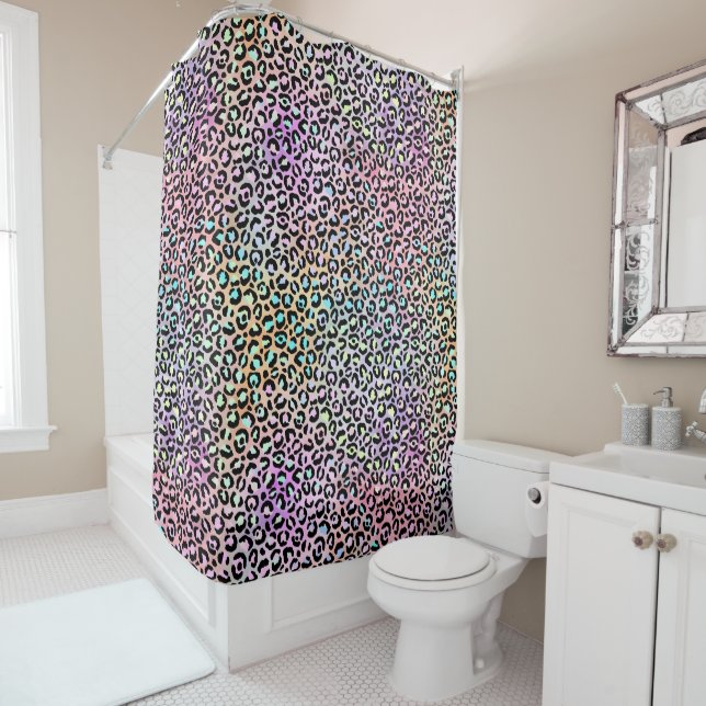 Design der iridescent Leopard-Serie 6 Duschvorhang (Beispiel)