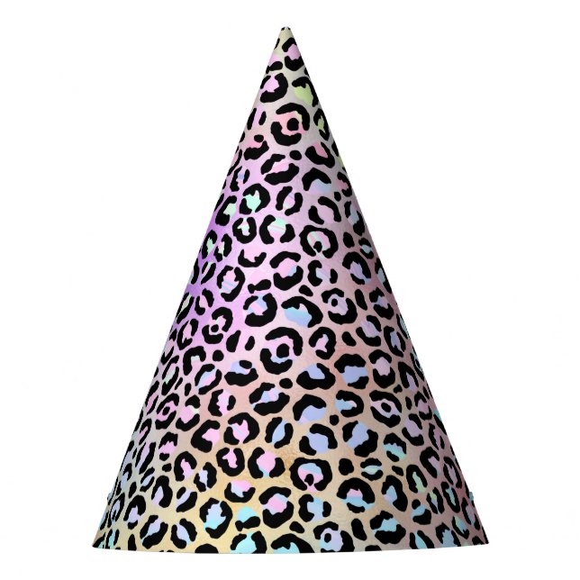 Design der iridescent Leopard-Serie 6 Partyhütchen (Vorderseite)