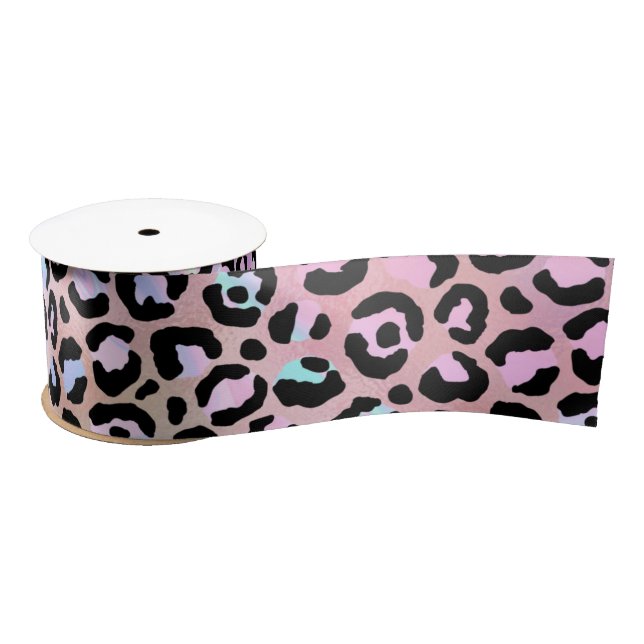 Design der iridescent Leopard-Serie 6 Satinband (Spule)
