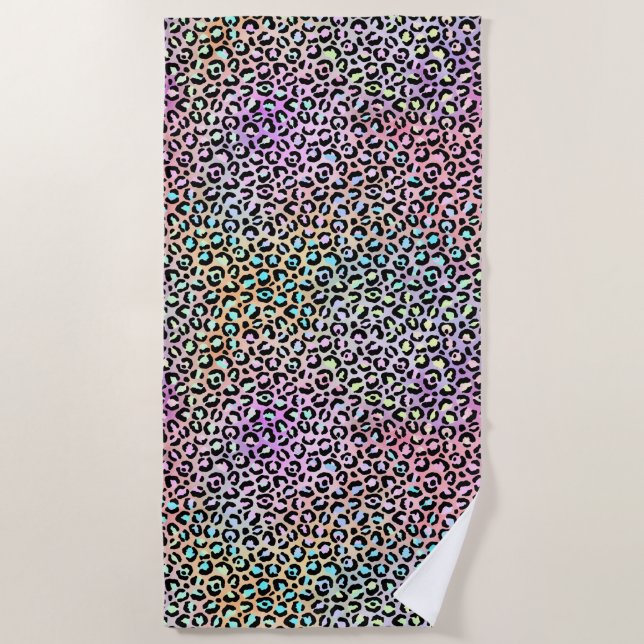 Design der iridescent Leopard-Serie 6 Strandtuch (Vorderseite)