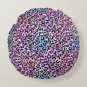 Design der irideszierenden Leopard-Serie 4 Rundes Kissen