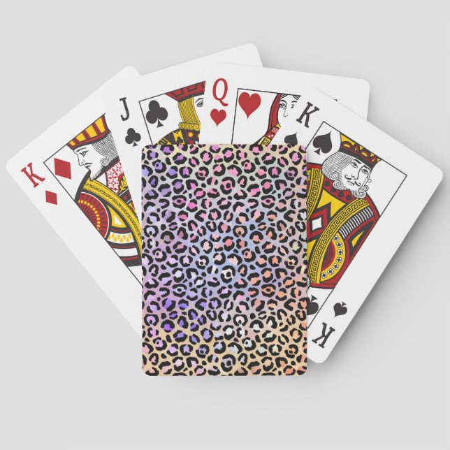 Design der irideszierenden Leopard-Serie 7 Spielkarten (Rückseite)