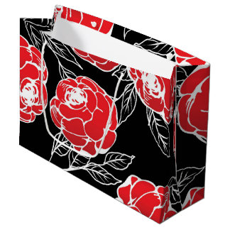 Design der japanischen Rose Blume Große Geschenktüte