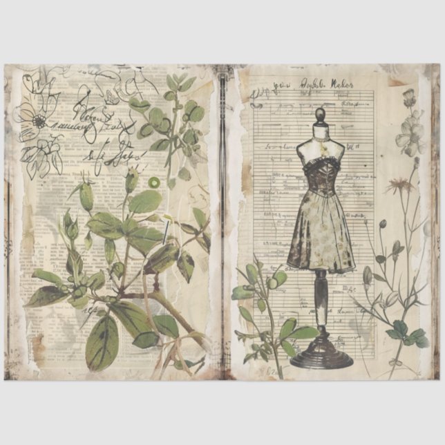 Design der Junk Journal-Serie #11 Seidenpapier (Vorderseite)