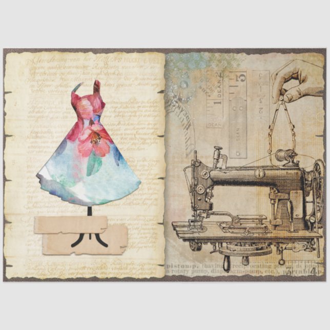 Design der Junk Journal-Serie #18 Seidenpapier (Vorderseite)