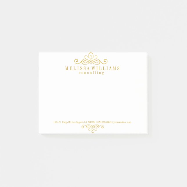 Design der kalligraphischen Wirbel Post-it Klebezettel (Vorderseite)