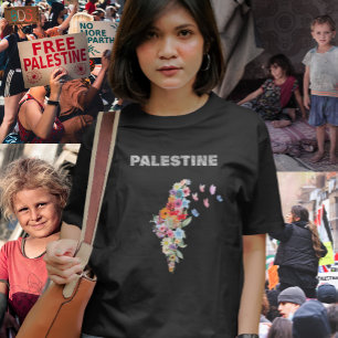 Design der Karte Floral Palestine Pro Palestine T-Shirt