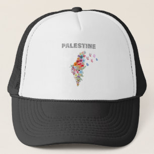 Design der Karte Floral Palestine   Pro Palestine Truckerkappe