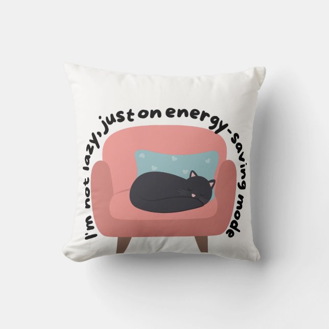 Design der Katze im Energiemodus rettend - gemütli Kissen (Vorderseite)
