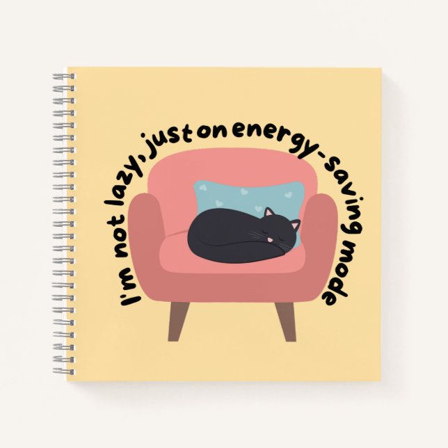 Design der Katze im Energiemodus rettend - gemütli Notizbuch (Vorderseite)