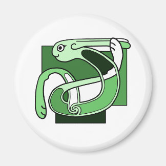 Design der keltischen Knüpfarbeit - grünes Kaninch Magnet