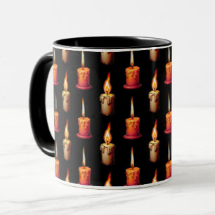 Design der Kerzen im schwarzen Hintergrund Tasse