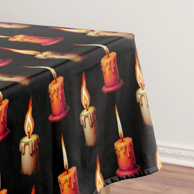Design der Kerzen im schwarzen Hintergrund Tischdecke (Von Creator hochgeladen)