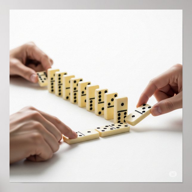 Design der klassischen Dominosteine Poster (Vorne)