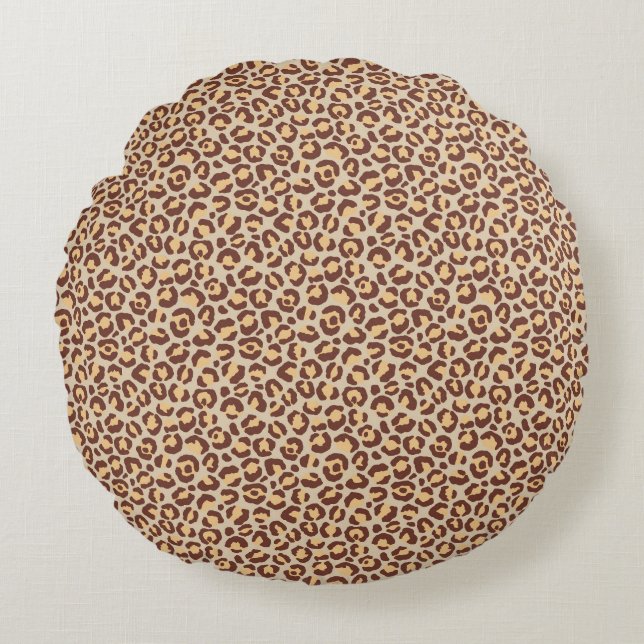 Design der klassischen Leopard-Serie 1 Rundes Kissen (Vorderseite)