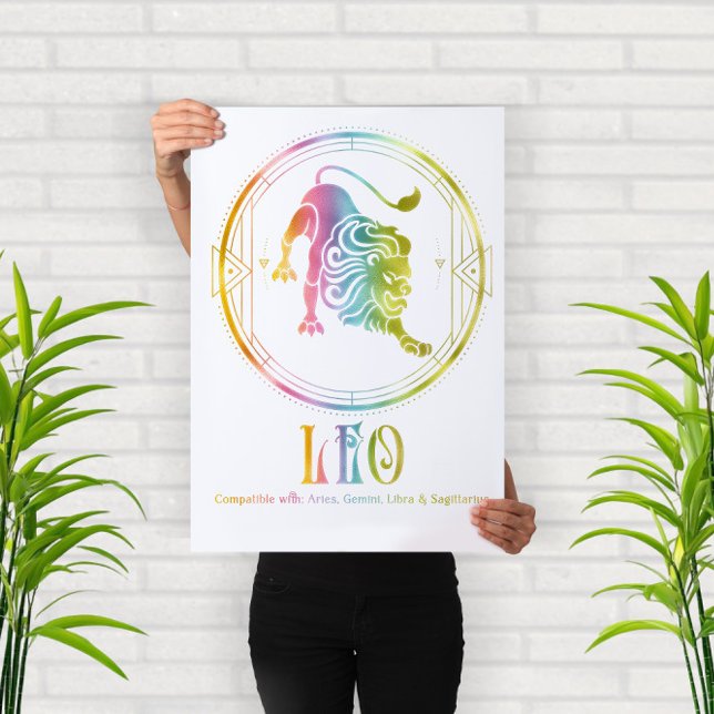 Design der Kompatibilität von Zodiac Leo Poster (Von Creator hochgeladen)