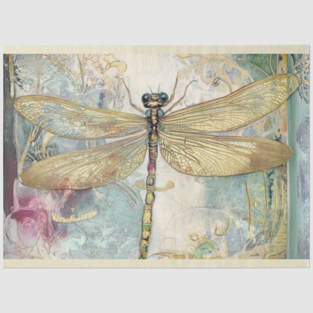 Design der künstlerischen Drachenfliege 7 Seidenpapier (Vorderseite)