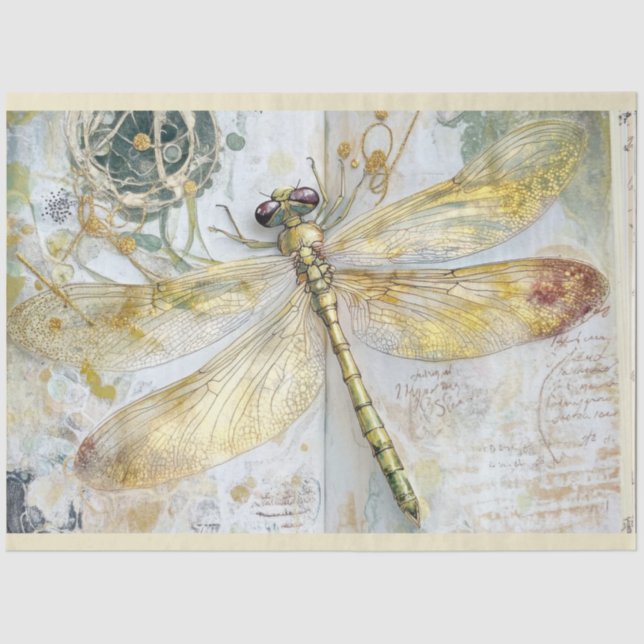 Design der künstlerischen Libellen-Serie #8 Seidenpapier (Vorderseite)