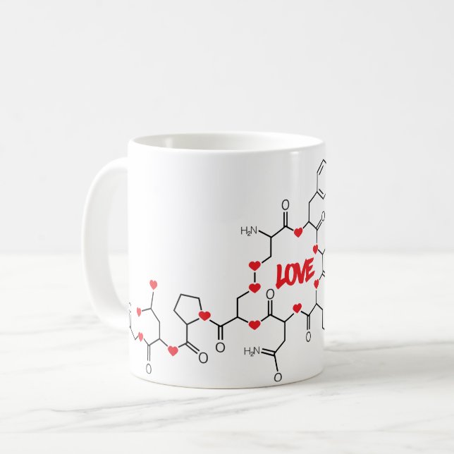 Design der Liebe-Tasse Kaffeetasse (Vorderseite Links)