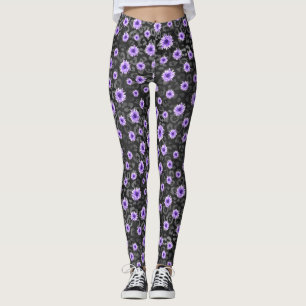 Design der lila Schädel- und Sonnenblumen-Serie 11 Leggings