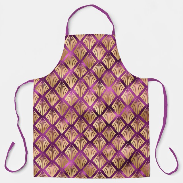 Design der lila und Gold Leopard-Serie 18 Schürze (Vorderseite)