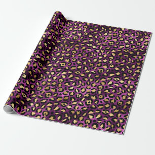 Design der lila und Gold Leopard-Serie 1 Geschenkpapier