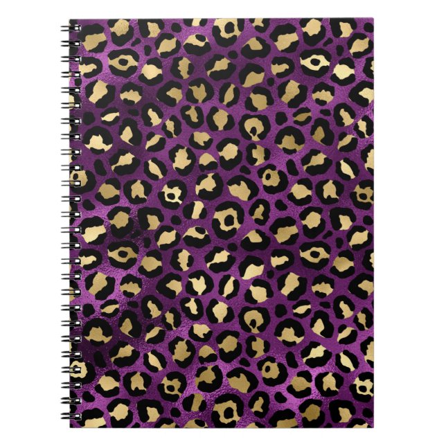 Design der lila und Gold Leopard-Serie 1 Notizblock (Vorderseite)