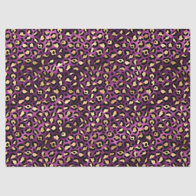 Design der lila und Gold Leopard-Serie 1 Seidenpapier (Vorderseite)