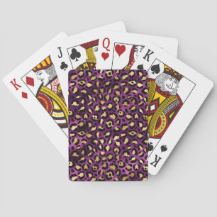 Design der lila und Gold Leopard-Serie 1 Spielkarten