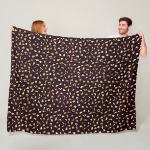 Design der lila und Gold Leopard-Serie 2 Fleecedecke