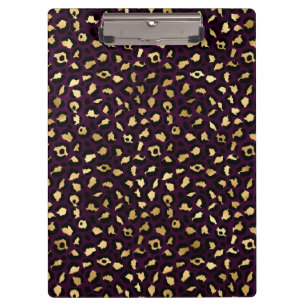 Design der lila und Gold Leopard-Serie 2 Klemmbrett