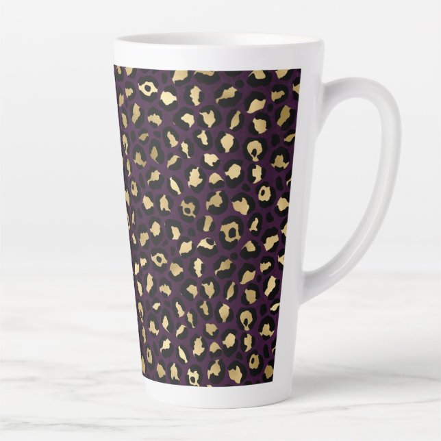 Design der lila und Gold Leopard-Serie 2 Milchtasse (Rechts)