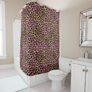 Design der lila und Gold Leopard-Serie 4 Duschvorhang