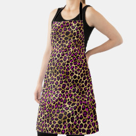 Design der lila und Gold Leopard-Serie 4 Schürze
