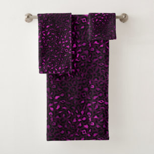 Design der lila und Gold Leopard-Serie 5 Badhandtuch Set