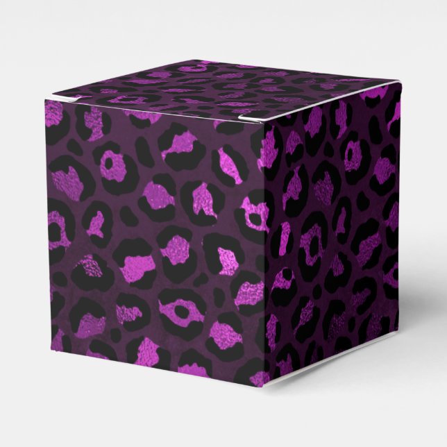 Design der lila und Gold Leopard-Serie 5 Geschenkschachtel (Vorderseite)