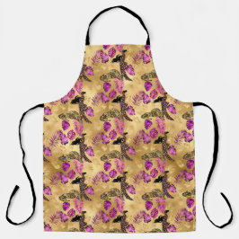 Design der lila und Gold Leopard-Serie 7 Schürze