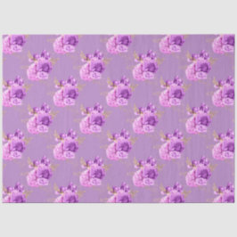 Design der lila und goldenen Blumenserie 11 Seidenpapier