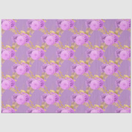 Design der lila und goldenen Blumenserie 15 Seidenpapier