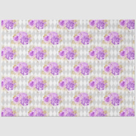 Design der lila und goldenen Blumenserie 2 Seidenpapier