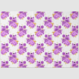 Design der lila und goldenen Blumenserie 5 Seidenpapier