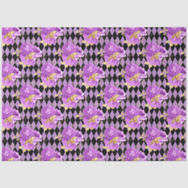 Design der lila und goldenen Blumenserie 6 Seidenpapier