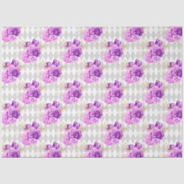 Design der lila und goldenen Blumenserie 7 Seidenpapier