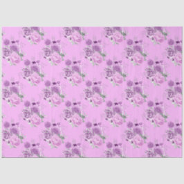 Design der lila und silbernen Blumenserie 11 Seidenpapier