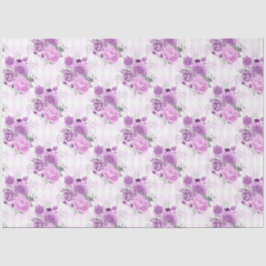 Design der lila und silbernen Blumenserie 16 Seidenpapier