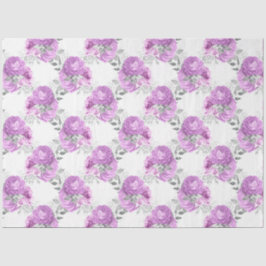 Design der lila und silbernen Blumenserie 2 Seidenpapier