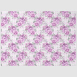 Design der lila und silbernen Blumenserie 3 Seidenpapier